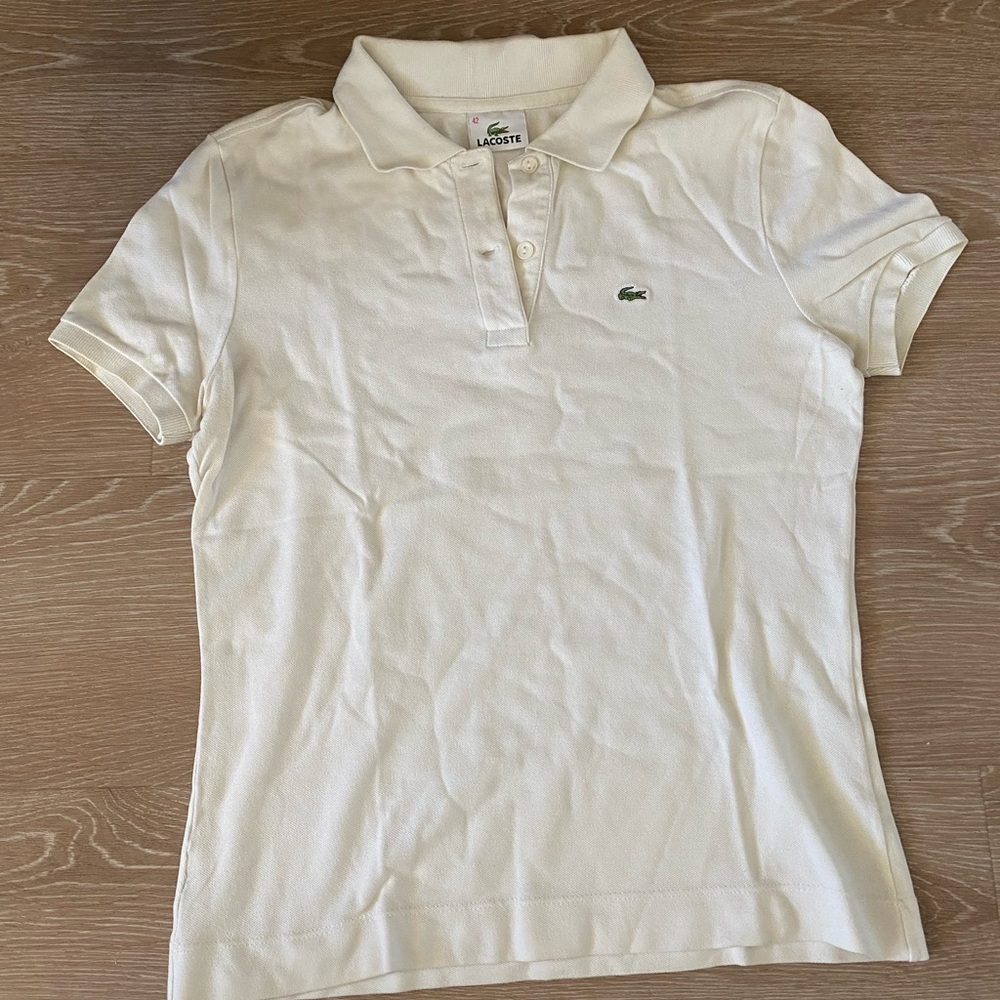 Lacoste vintage Women's white Polo Shirt